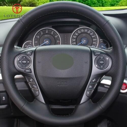 LQTENLEO Black Artificial Leather Car Steering Wheel Cover for Honda Accord 9 2013-2017 Crosstour 2013-2015 Odyssey 2013-2015