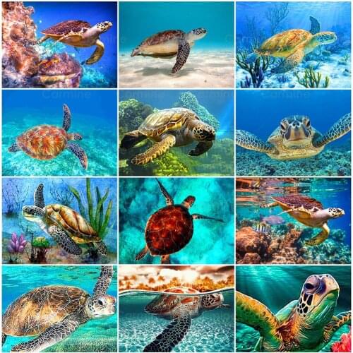 Marine Life 5D DIY Diamond Painting Sea Turtle Rhinestone Diamond Embroidery Animal Art Full Square Mosaic Cross Stitch Handmade