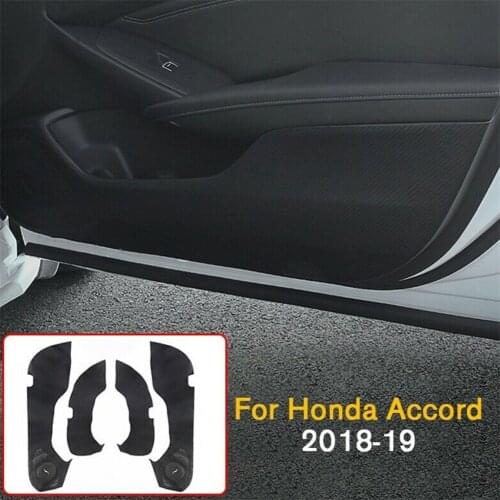 Car Door Sticker Mat Carbon Fiber Interior Accessories Fitted Trim Film Anti Kick Pad Protective Cover For Honda Accord 2018-19