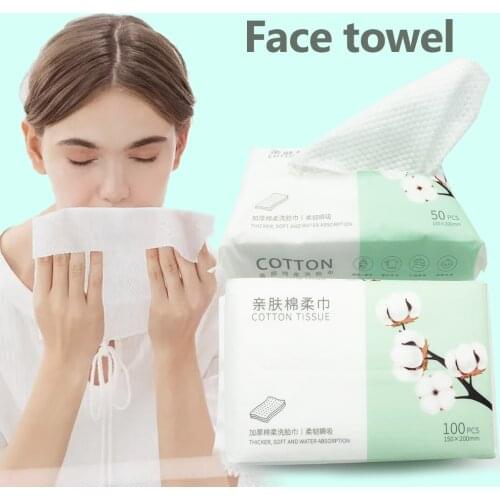 Free Shipping 50/100pcs Disposable Face Towel Travel Cotton Makeup Wipes Facial Cleansing