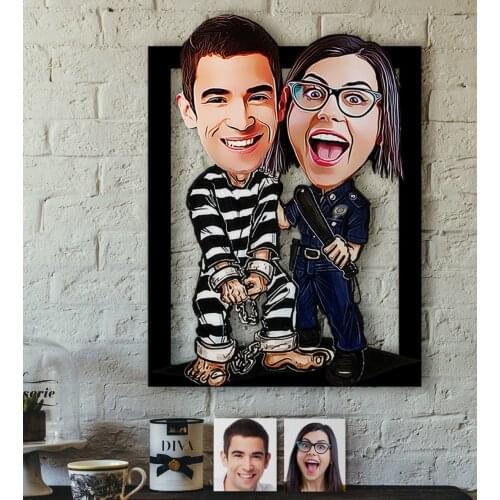 Personalized Valentine Caricature OF 3D Wood Tablo-7 Reliable Quality Cost Effective Funny Fun Custom Design gift