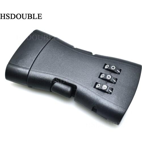 100pcs/pack 1-49/64" Webbing Plastic Password Safety Detach Buckle for Travel Luggage Backpack Black