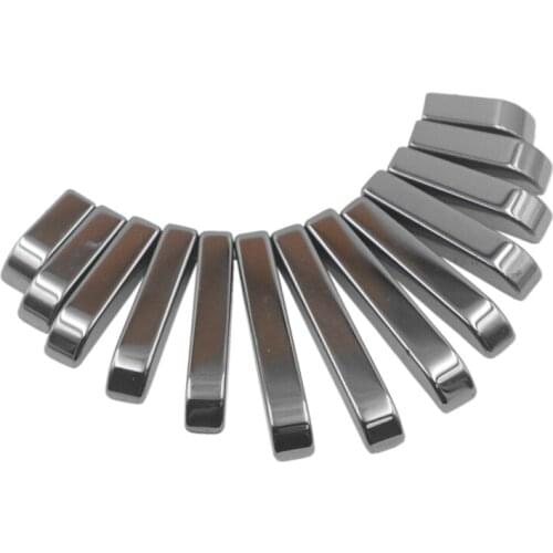 Natural Hematite Stone Gem Pendant Set for DIY Necklace Black Retangle Stick Charms Pendant Female Women Jewelry Part Craft A890