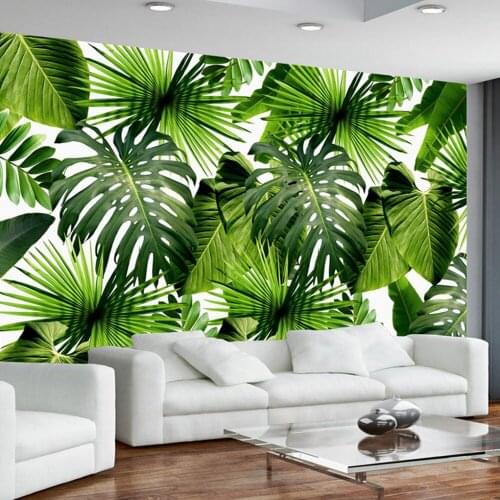 Custom 3D Mural Wallpaper Southeast Asia Tropical Rainforest Banana Leaf Photo Background Wall Murals Non-woven Wallpaper Modern