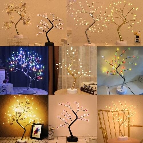 Touch Switch DIY Artificial Light Tree Lamp LED Tabletop Bonsai Tree Light Decoration for Gift Home Wedding Festival Holiday D30