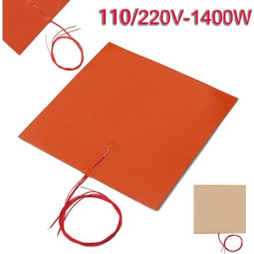 400*400MM 110V/220V 1400W Silicone Heater Mat Pad For 3D Printer Heated Bed Heating High Performance Heating Pad Tool Parts