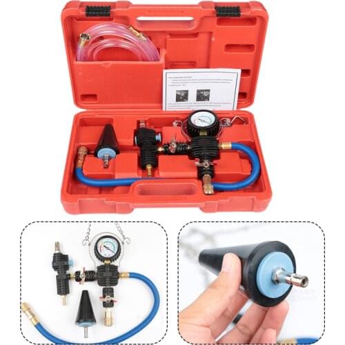 Cooling System Coolant Refill Tool Kit Universal Car Water Tank Pneumatic Antifreeze Change Filler Set with Adapter Case Hose