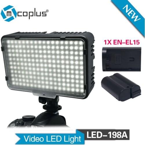 Mcoplus 198A LED with 1pcs EN-EL15 battery for DV Camcorder & Canon Nikon Pentax Sony Panasonic Olympus Digital SLR Cameras