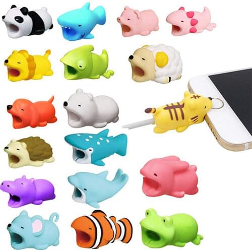 Luminous Animal Cable bites Protector for Iphone protege cable buddies cartoon Cable bites kabel diertjes Phone holder Accessory