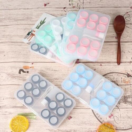 Unisex Contact Lens Case Transparent Leakproof Portable Storage Eye Care Kit Organizer Container