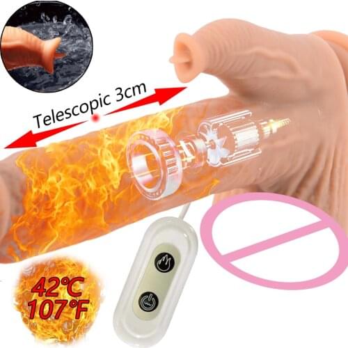 USB Charging Heating Vibrator Penis Female Masturbation with Suction Cup Dildo Massage Clitoris Tongue Lick MasturbationVibrator