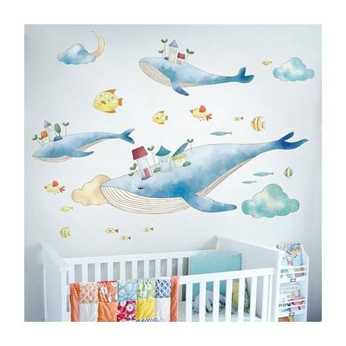 Cartoon Cute Animal Kids Room Vinly Wall Sticker DIY Dinosaur Bear Whale Children Bedroom Nursery Home Decor Mural Poster