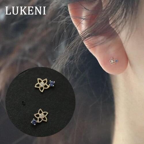 LUKENI Womens Earrings Flower Shape Earrings Ladies Simple Style Party Earrings Hot Sale Decoration 9K Gold Earrings