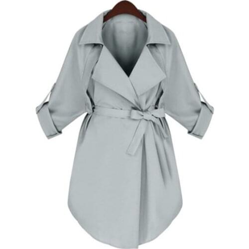 Women for 2020 Coat Windbreaker Fashion Plus Size Spring Summer Long Trench Coats Black Manteau Femme JR6727