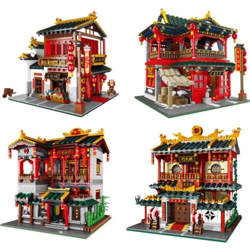 Famous Chinatown building blocks ancient Architecture model assemble educational toys gifts for children