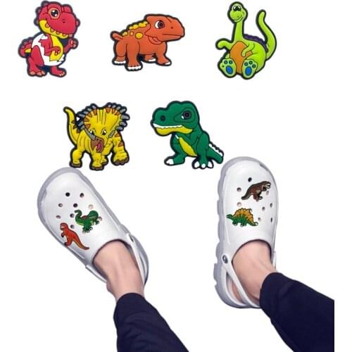 1pcs Dinosaur Clog Charms Tyrannosaurus Triceratops Stegosaurus Shoe Charms Accessories for Garden Shoes Sandals Kids Gift