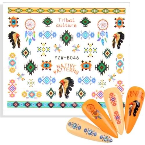 1pcs Dreamcatcher Water Sticker Feather Owl Color Nail Art Transfer Decals Tips Watermark Slider DIY Manicure Decorations