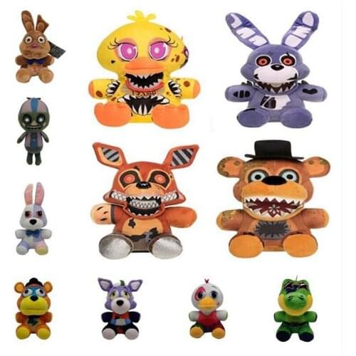 18cm FNAF Purple Plush Nightmare Bonnie Plush Toys Five Nights at Fredy Bonnie Peluche Toys Soft Stuffed Animal Dolls Kids Gifts