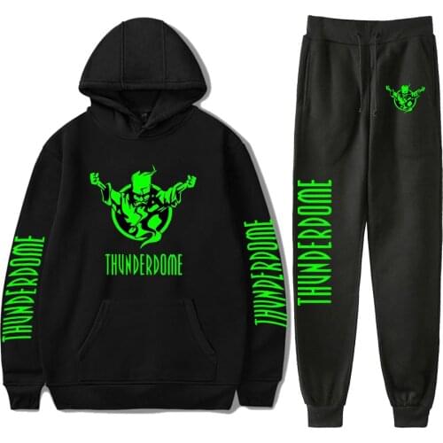 2021 music Festival Sweatshirt Suits Thunderdome Logo Hoodies Sweatshirts+jogger Pants Sport Recreational Stylish Hip hop Sets
