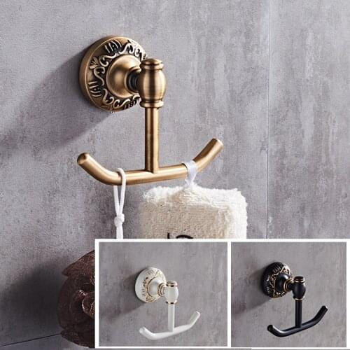 Antique/Black/White Wall Mounted Hat Coat Robe Hooks Wall Hanger Towel One clothes Hook Bathroom Robe Bathroom Accessories