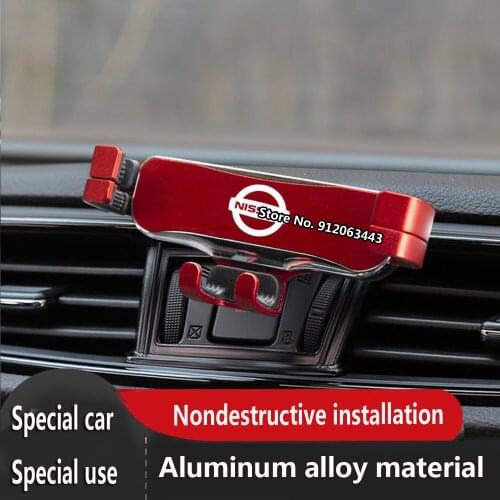 Car Mobile Phone Holder Air Vent Stand GPS Gravity Navigation Bracket For Nissan X-Trail Xtrail T32 Rogue Qashqai J11 2014- 2021