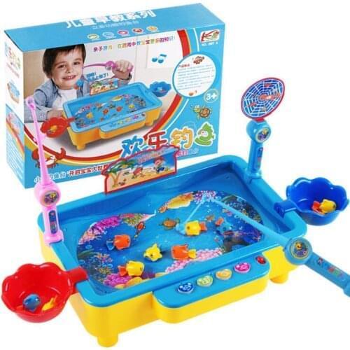 Outdoor toys Children Boy girl fishing toy set suit magnetic play water baby toys fish square hot gift for kids Free Shipping
