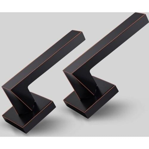 Zinc Alloy Black Plated Door Lock Handles for Interior Doors