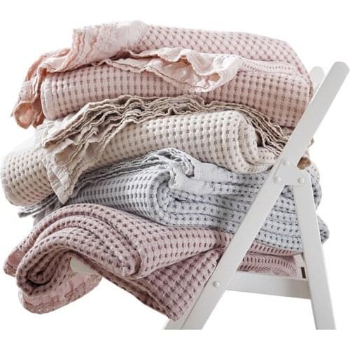 Cotton Blankets For Beds Soft Warm Office Air-conditioning Thin Blanket Plaid Square Throw Blanket Decoration Bedspreads Home