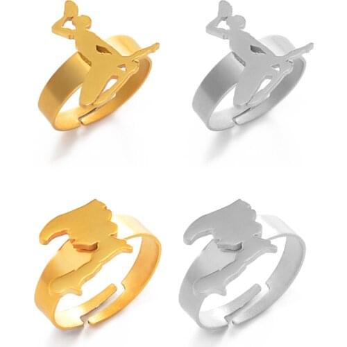 Anniyo Haiti Map Rings for Women Girls Gold Color/Silver Color Haitian Ring Fee Size,Ayiti Ethnic Ornaments #154021