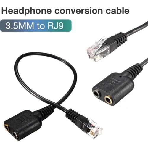 Computer Headset To Telephone Dual 3.5MM To RJ9 Crystal Head Headphone Converter Connector Cable Jack Adapterfor PC Headset