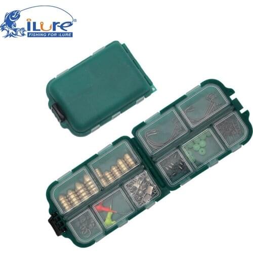 ILure 83pcs/box Fishing Jig head hook Swivel Snap Split Ring Fly Fishing Tackle Box carbon steel fishing Acceaasry box Pesca