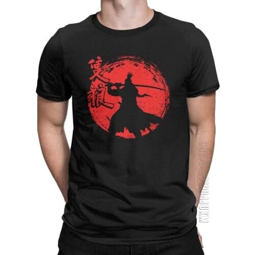 Men One-Armed Wolf Red Sun Sekiro Shadows Die Twice T-Shirts Samurai Game Japanese Cotton High Street Tee Printed T-Shirts