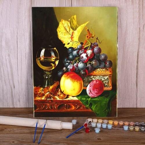 Fruit Landscape Coloring By Numbers Painting Package Acrylic Paints 40*50 Boards By Numbers Decorative Paintings Drawing