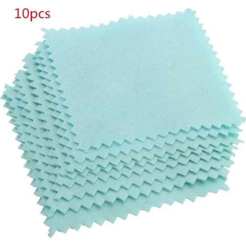 10pcs 80*80mm Polish Cloth For Sterling Blue Cleaning Cloth Cleaner Rub Polishing Cloth Jewelry Making Tools