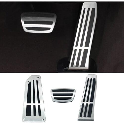 QHCP 3Pcs Car Clutch Brake Accelerator Pedal Rubber Aluminium Alloy Foot Rest Pedal Cover Non-Slip For Lexus ES200 300H 260 2018