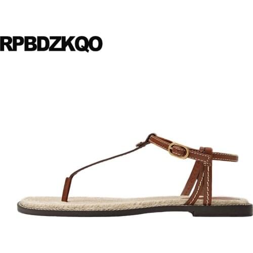 Female open toe fashion plus size slingback comfortable women sandals flat summer 2019 brown large shoes thong designer casual