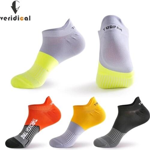 Sport Ankle Socks Men Nylon Outdoor Basketball Bike Running Football Breathable Non-Slip Colorful No Show Travel Socks EU 38-44