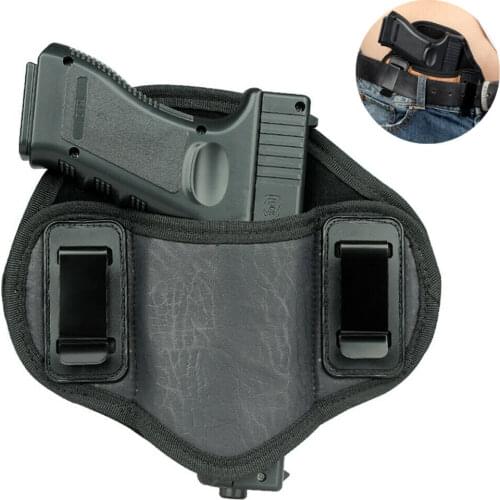 Tactical Dual Clip Soft Pancake Concealed Carry IWB Pistol Leather Belt Holster Gun Bag Gun Accessories Tactical