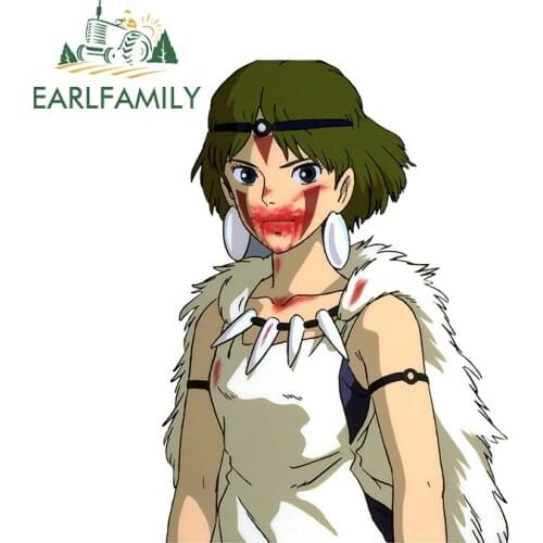 EARLFAMILY 13cm x 9.4cm for Princess Mononoke Repair Car Sticker Vinyl Material Decal Sunscreen Motorcycle Bumper Decoration