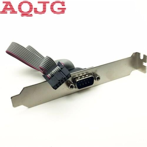High Quality Motherboard RS232 DB9 Pin Com Port Ribbon Serial Cable Connector Bracket 50pcs AQJG