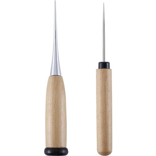 Leather Hole Punches Stitching DIY Wood Handle Stitching Leather craft Accessories