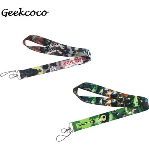 10pcs/lot J2134 Cartoon Game Pattern Neck Strap Lanyard for keys ID Card Gym Mobile Phone Straps USB badge holder DIY Hang Rope