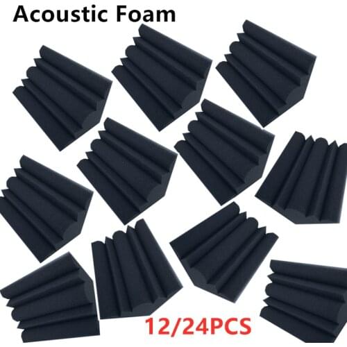 12/24pcs 12 x 12 x 24 cm High Density Flame Retardant Bass Trap Sound Absorption Studio Corner Foam Acoustic Soundproof Foam