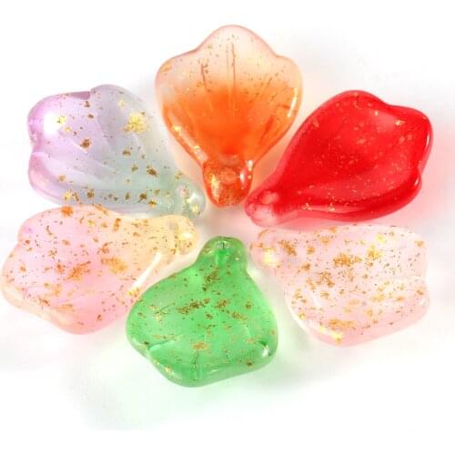 16*21.5mm 20pcs Petal Shape Lampwork Czech Glass Loose Spacer Bead for Beadwork Jewelry Making Handmade Diy Bracelet Necklace