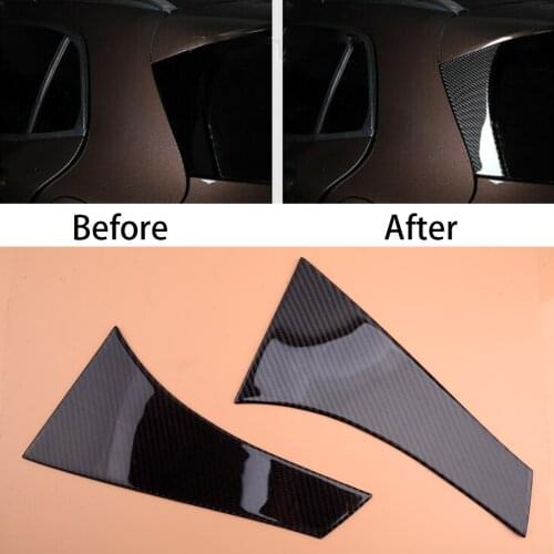 2Pcs Carbon Fiber Car Rear Window Spoiler Side Wing Cover Trim Fit for Mercedes-Benz GLA X156 2013 2014 2015 2016 2017 2018