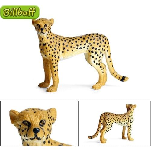 2pcs/set Simulation Wild Animal PVC Leopard Wolf Model Action Figure Collection Miniature Cognition Educational Toy for Children