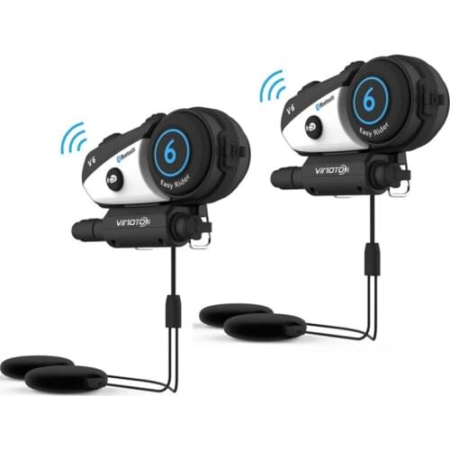 2pcs/lot V6 BT Interphone High-fidelity transmission for 2 riders Motorcycle Helmet Headset Intercom