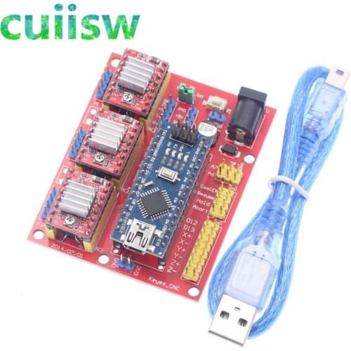 3DV4 CNC Shield V4 + Nano 3.0 + 3pcs A4988 /DRV8825 Reprap Stepper Drivers Set