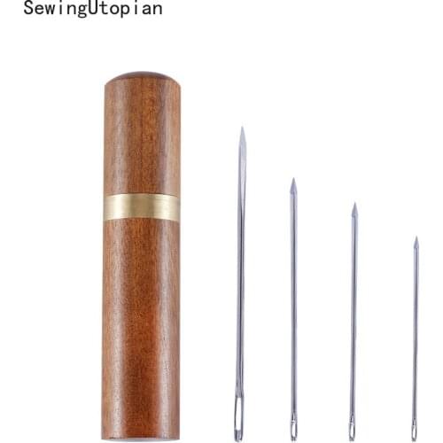 4PCS 44/52/58/70mm Handmade Leather Stitching Sewing Needle Stainless Steel Needle for Leather Bag Sewing