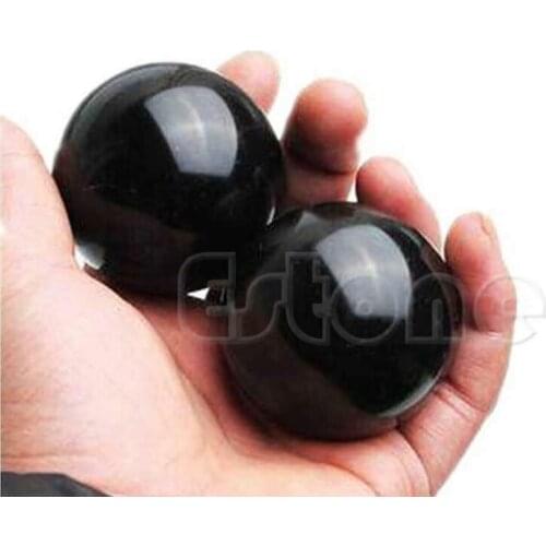 50mm Asian Natural Black Obsidian Sphere Large Stone Needle Ball Healing Stone